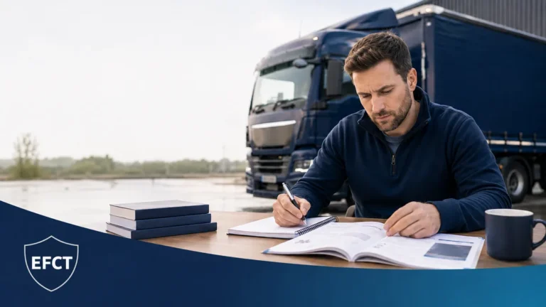 Candidat révisant pour l'examen de capacité de transport, réussir du premier coup EFCT